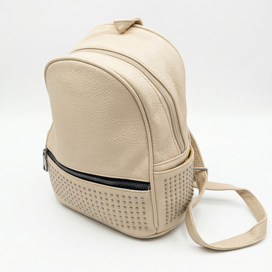 Zaino in Pelle Beige Intrecciata Silva Design - zaino finta pelle