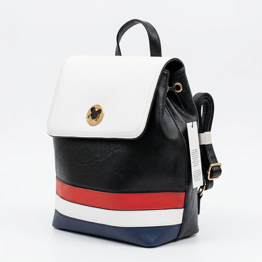 Zaino in Pelle Mickey Mouse Tricolore