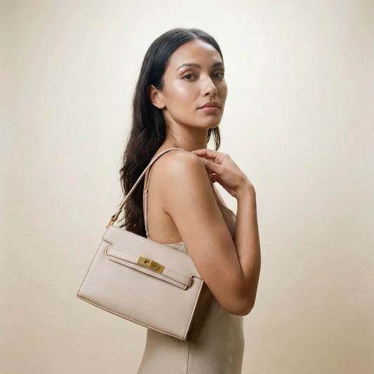 Borsa a Tracolla in Pelle Enrico Coveri - borsa pelle beige