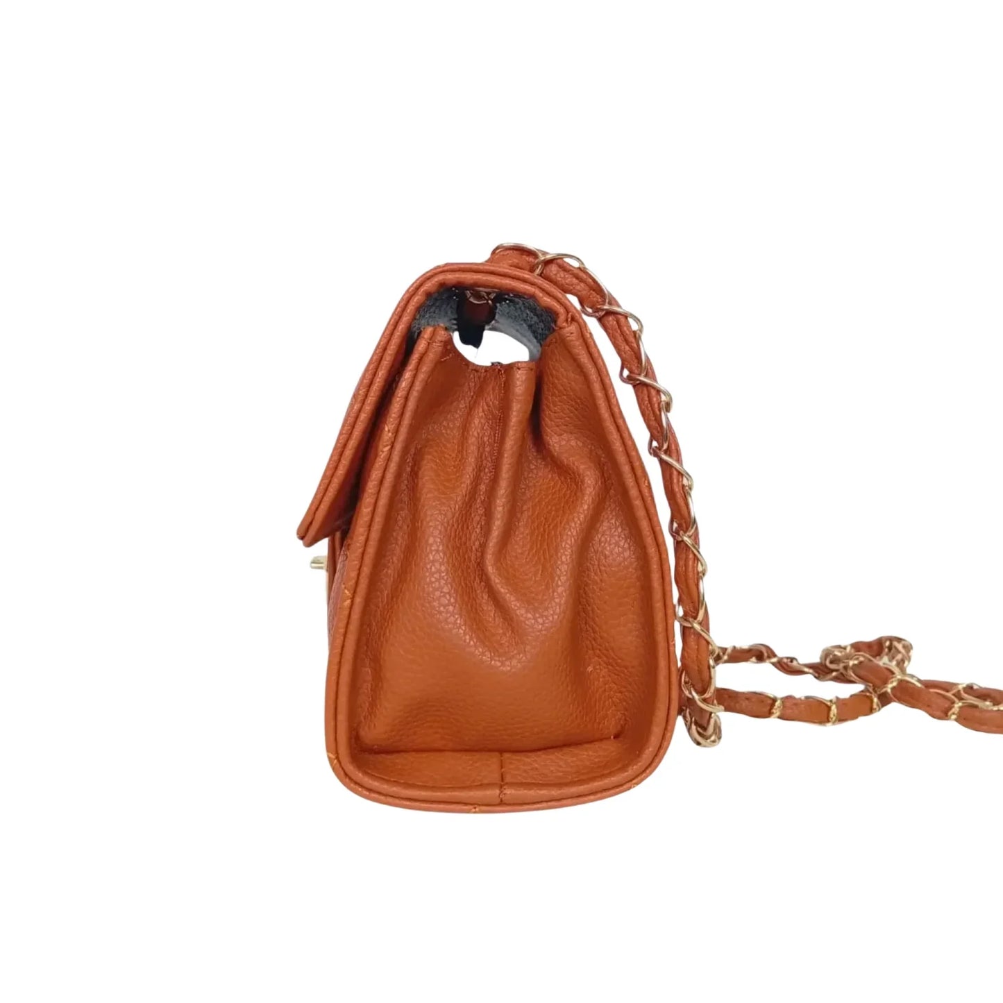 Borsa a Tracolla in Pelle Marrone con Catena - borsa tracolla pelle