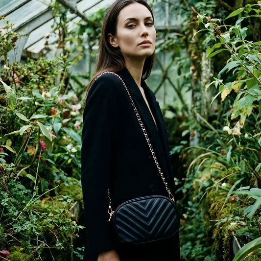 Borsa a Tracolla Ovale Trapuntata in Pelle PU - borsa tracolla pelle