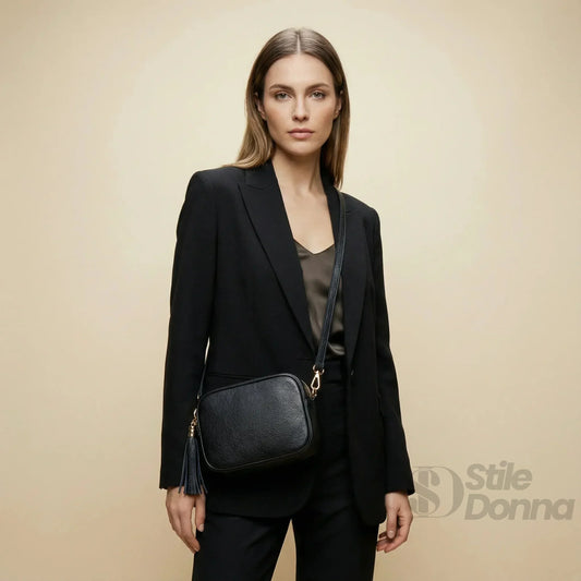 Borsa Crossbody in Vera Pelle con Tracolla Regolabile - borsa tracolla pelle