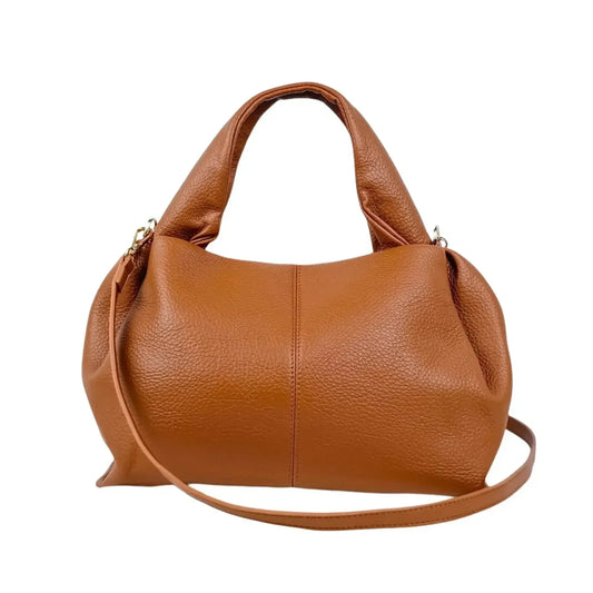 Borsa Hobo Brown Pebbled Coconuda in Pelle - borsa hobo pelle