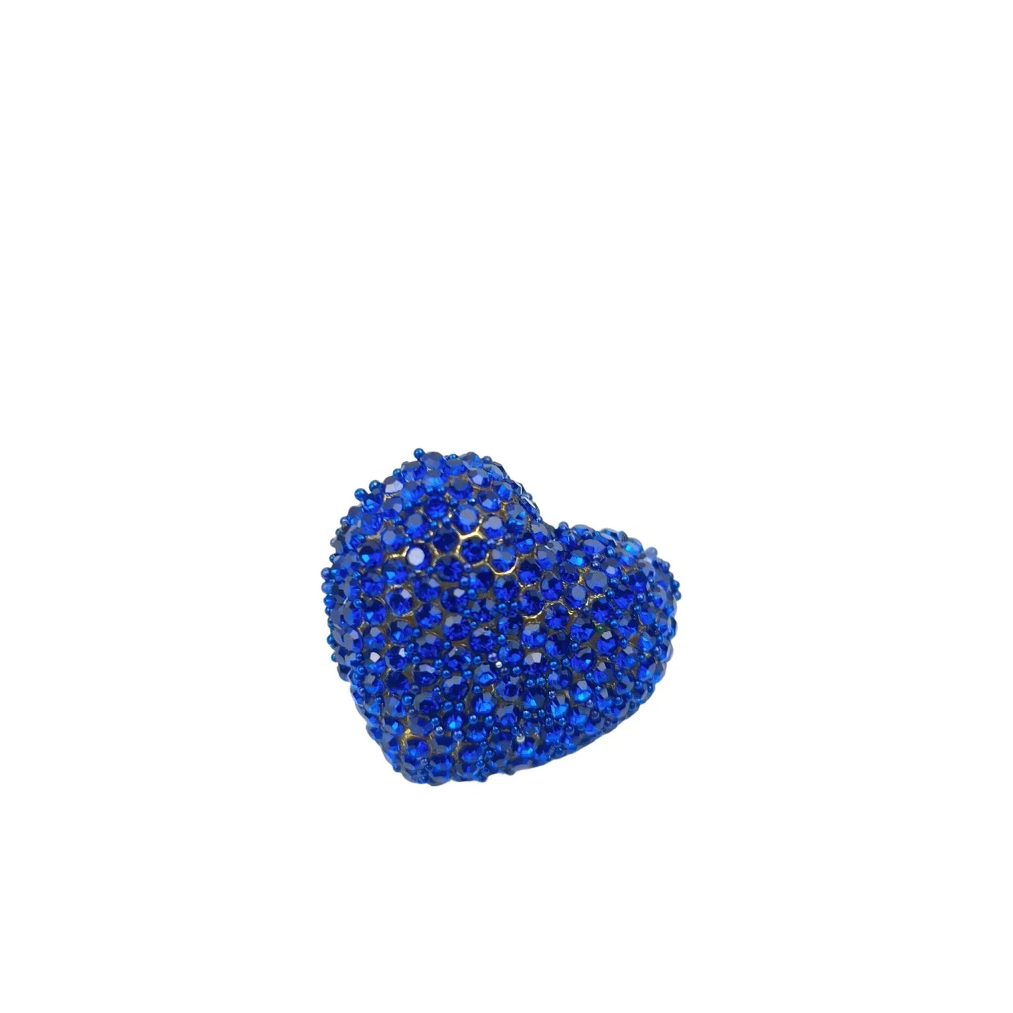 Orecchini a Perno Cuore con Strass Blu - luccicante spillone forma