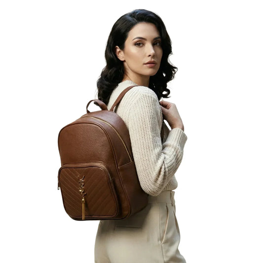 Zaino Elegante in Pelle Marrone YSL - zaino pelle marrone