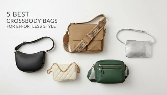 Borsa crossbody beige trapuntata con tracolla a fantasia, stile donna