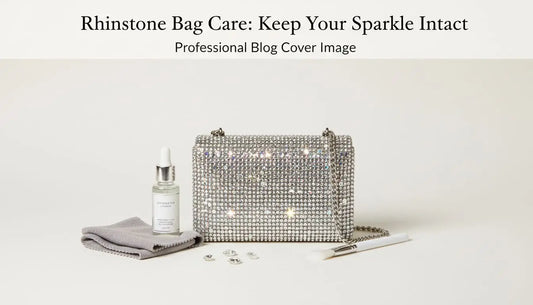 Borsa con strass scintillante argento, tracolla catena per cura borsa con strass