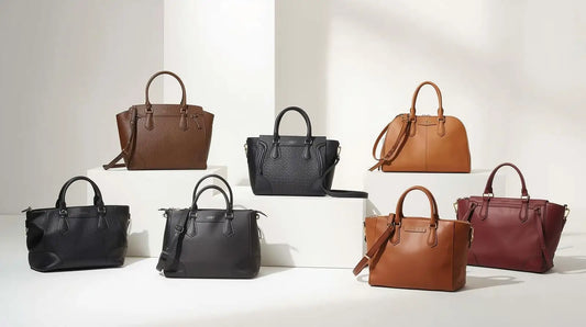 Structured leather women’s bags in brown, black, burgundy for guida pratica.