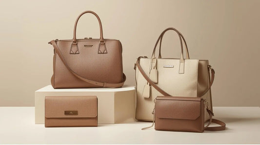 Tan textured leather satchel from Stile Donna Bags new arrivals collection