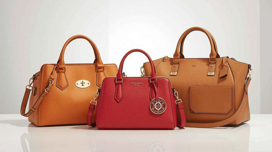 Red leather satchel with gold-tone hardware from Stile Donna Bags new arrivals.