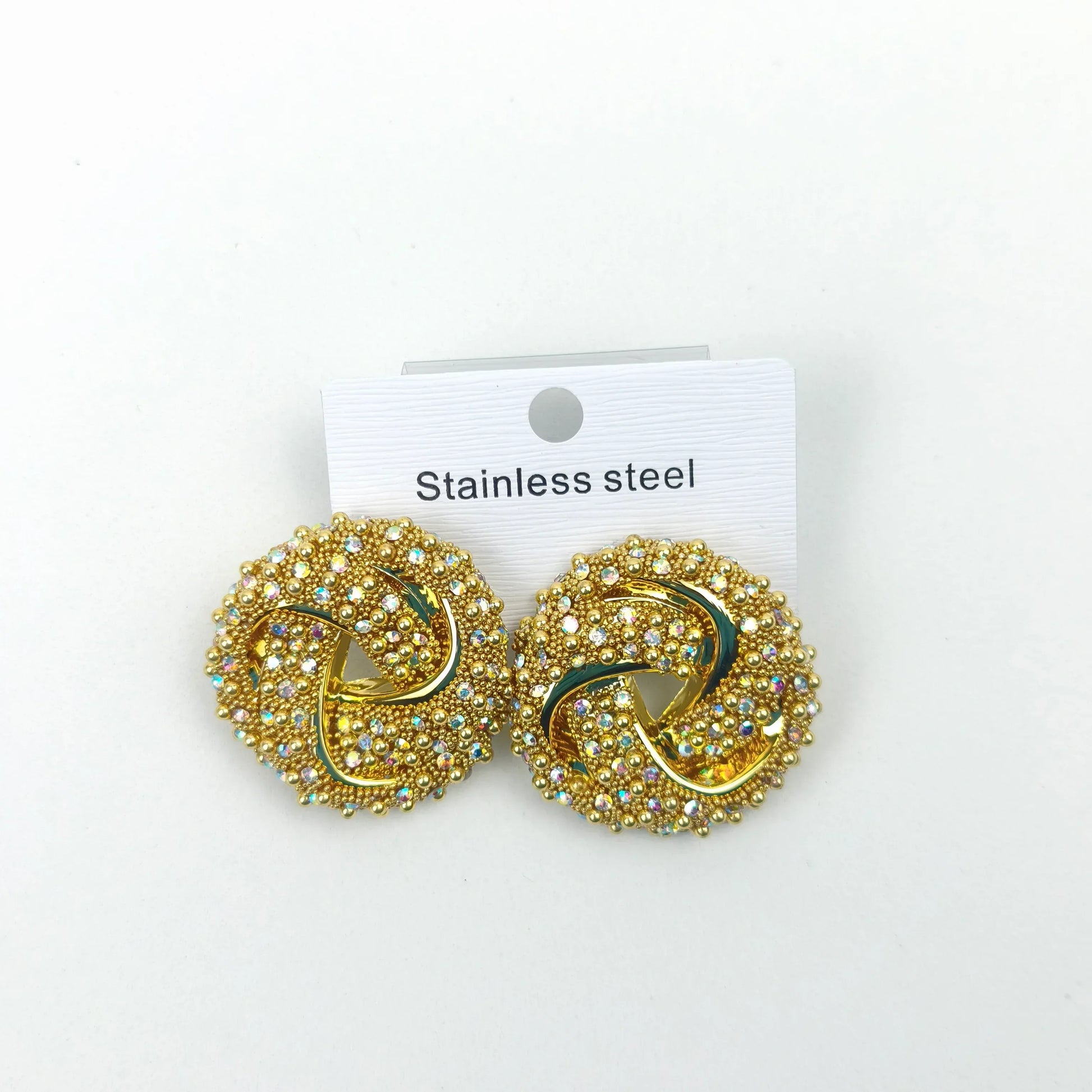 Vintage gold-tone abstract brooch earrings - Stile Donna Bags