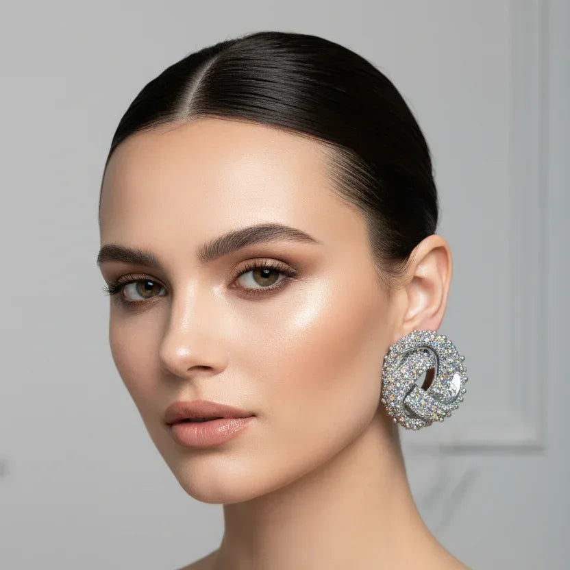 Vintage gold-tone abstract brooch earrings - Stile Donna Bags