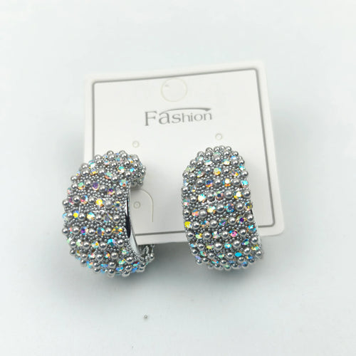 Silver-tone c-hoop earrings - Stile Donna Bags