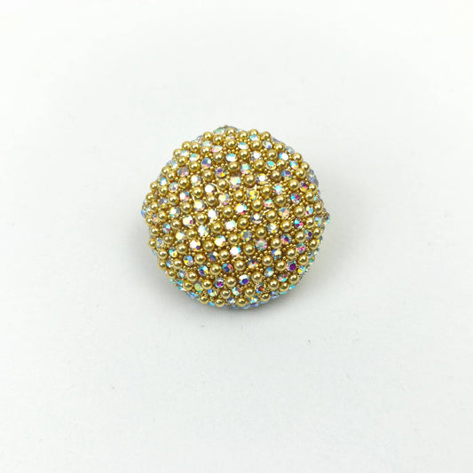 Gold Rhinestone Dome Stud Earrings – Sparkly Statement Jewelry - Stile Donna Bags