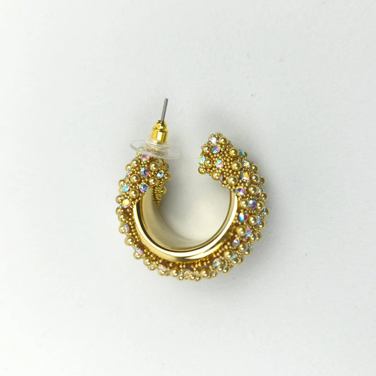 Gold-tone beaded hoop earrings - Stile Donna Bags