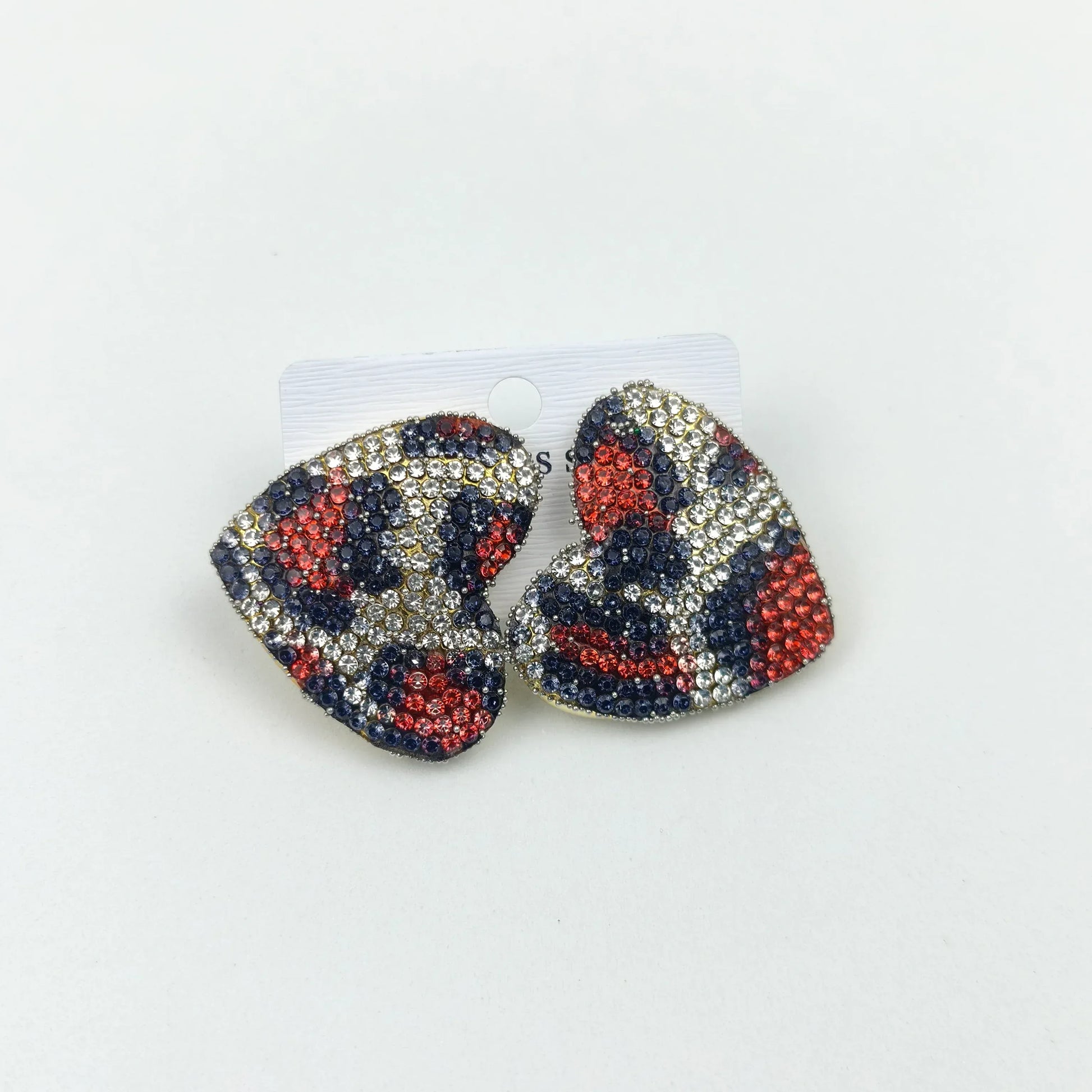 Crystal Pattern heart earrings - gold-tone - Stile Donna Bags