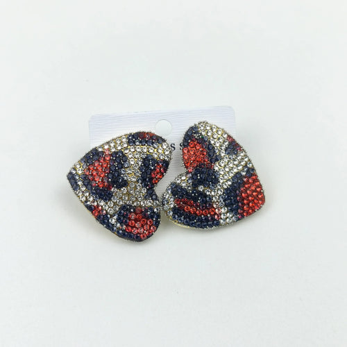 Crystal Pattern heart earrings - gold-tone - Stile Donna Bags