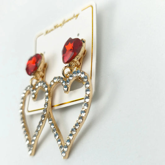 Gold Rhinestone Statement Earrings - Stile Donna Bags