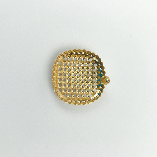 Gold-tone round textured stud earrings - Stile Donna Bags