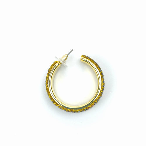 Gold-tone rhinestone hoop earrings - Multicolored crystals - Stile Donna Bags