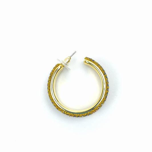 Gold-tone rhinestone hoop earrings - Multicolored crystals - Stile Donna Bags