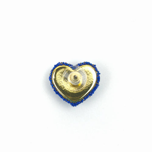 Blue rhinestone heart stud earrings - Stile Donna Bags