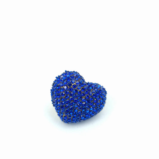 Blue rhinestone heart stud earrings - Stile Donna Bags