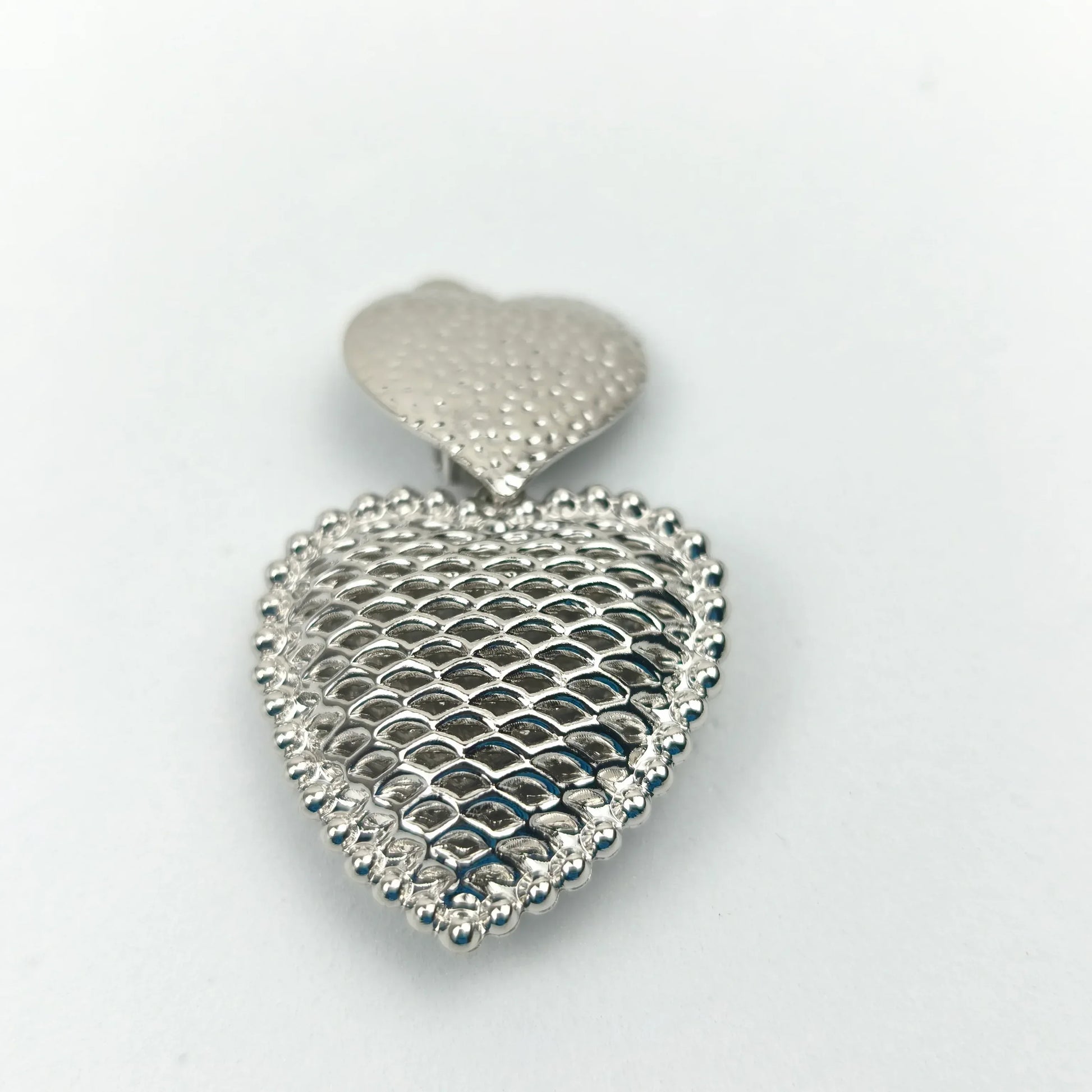 Double heart drop earrings - silver-tone - Stile Donna Bags