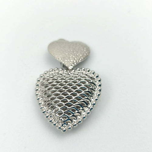 Double heart drop earrings - silver-tone - Stile Donna Bags