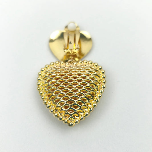 Double heart drop earrings - gold-tone - Stile Donna Bags