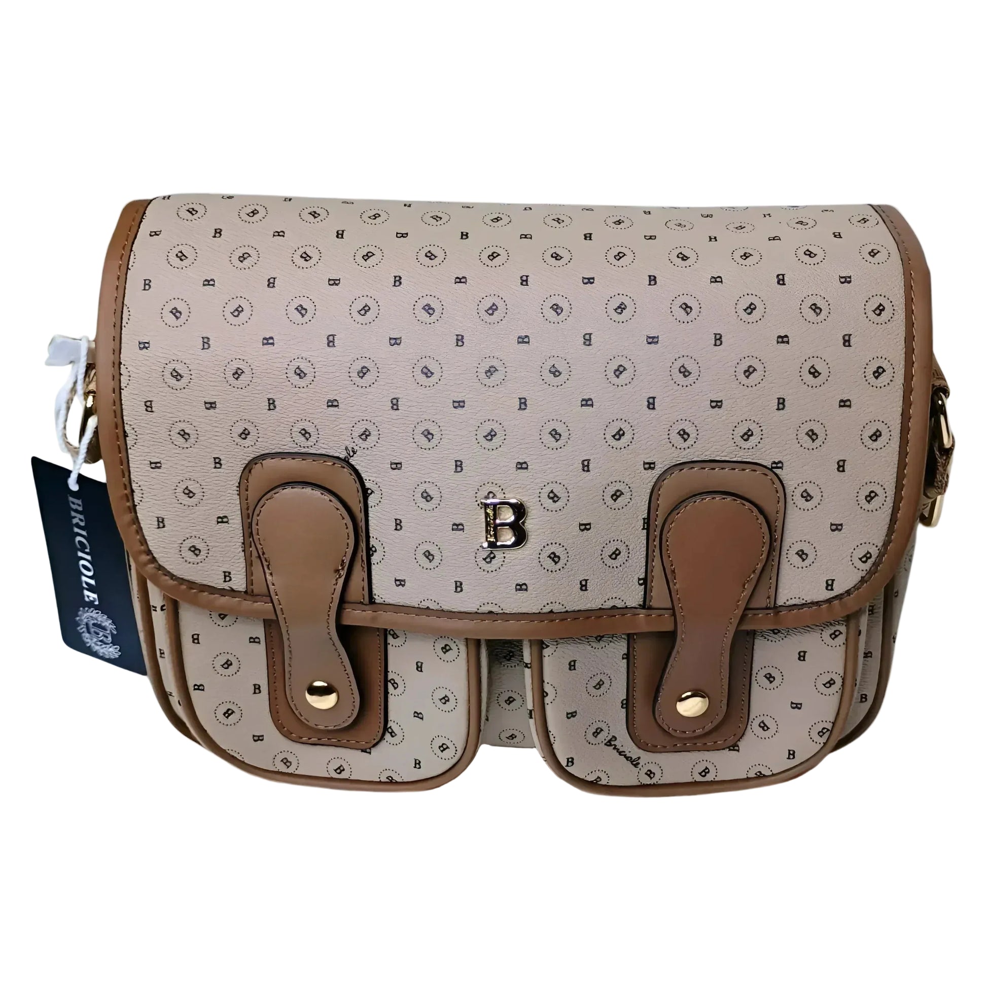 Beige leather Shoulder Bag MS-9056 - Stile Donna Bags