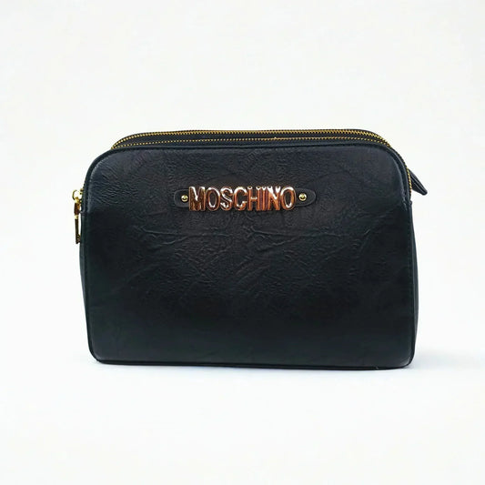 Black Faux Leather Shoulder Bag - MS-5918-Mos - Stile Donna Bags