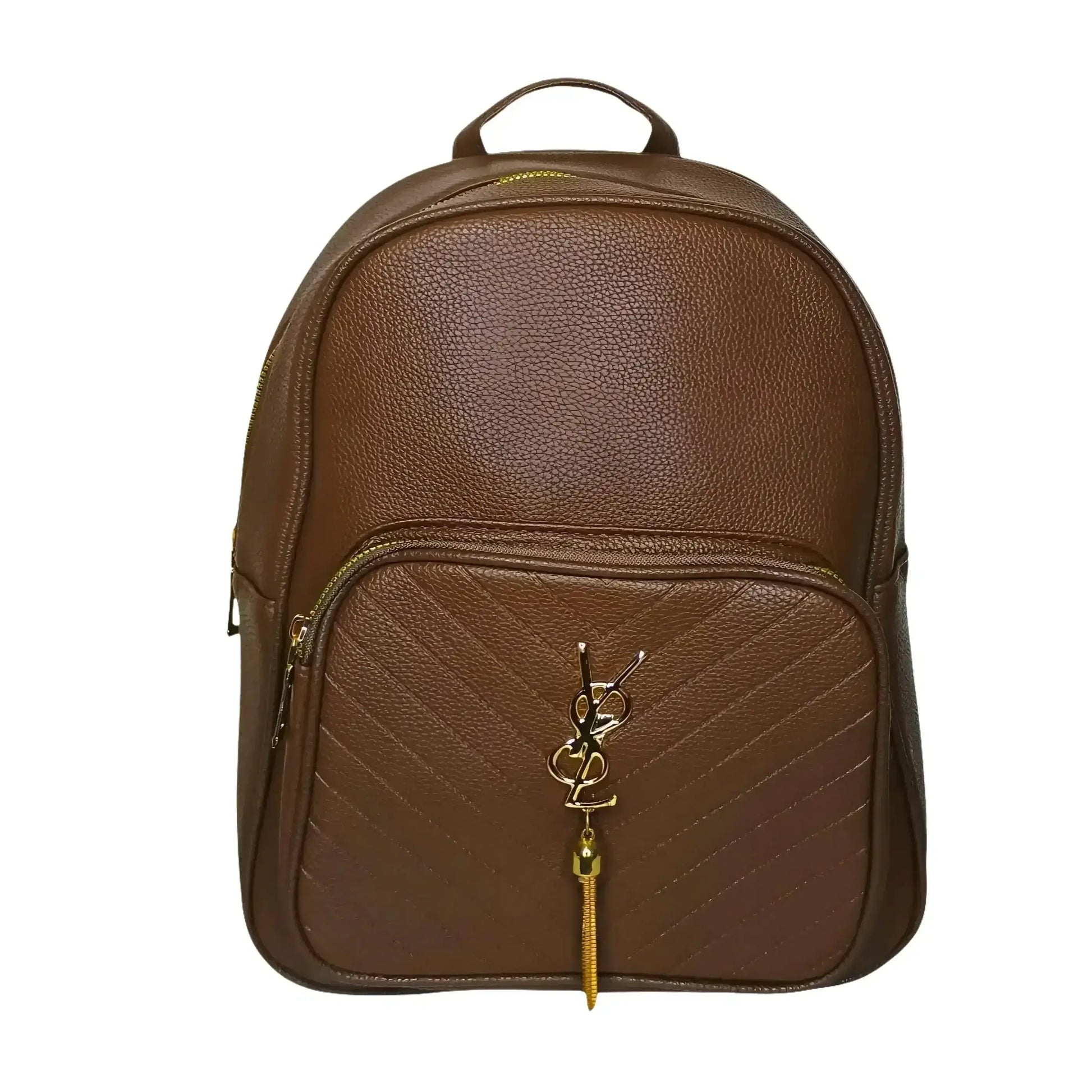 Brown Leather Backpack - MS-4659 - Stile Donna Bags