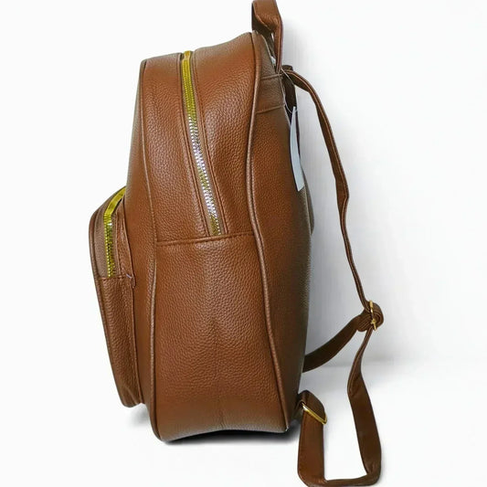 Brown Leather Backpack - MS-4659 - Stile Donna Bags