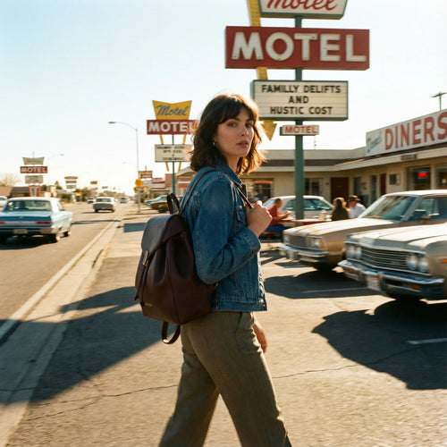 Brown Leather Backpack for Women MS-8289 - Stile Donna Bags