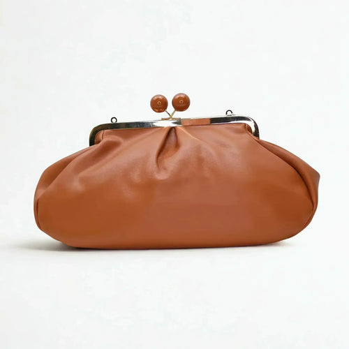 Brown Leather Clutch Bag - MS-4379 - Stile Donna Bags