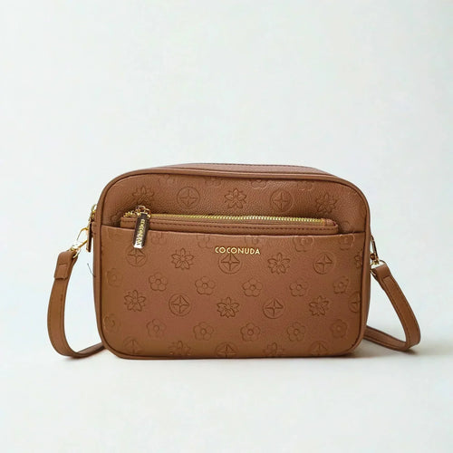 Brown Leather Crossbody Bag - MS-3751 - Stile Donna Bags
