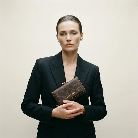 Brown Leather Hand Wallet - MS-1116 - Stile Donna Bags