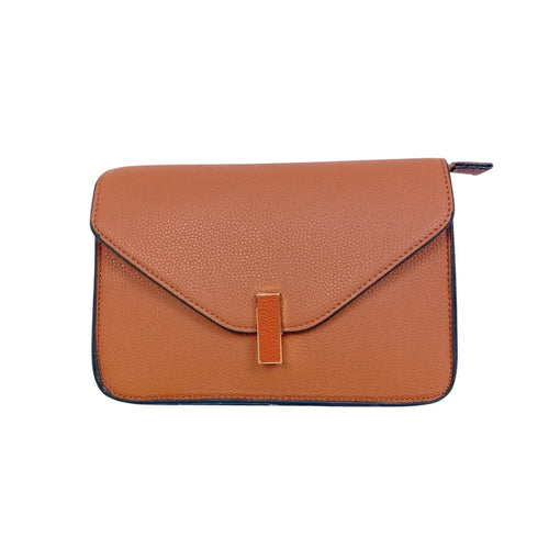 Brown Leather Shoulder Bag - MS-6346 - Stile Donna Bags