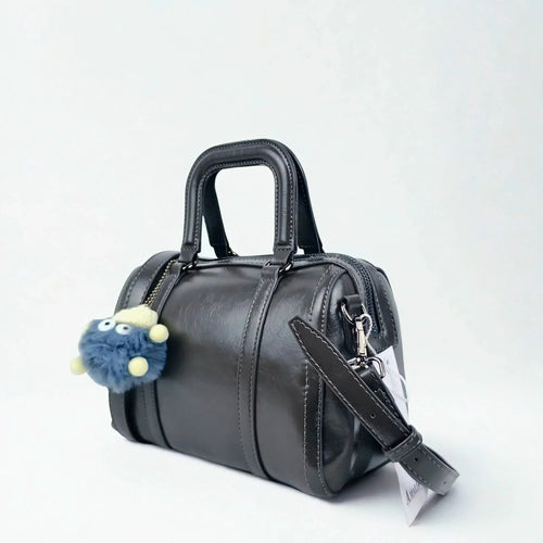 Dark Gray Faux Leather Handbag MS-1283 - Stile Donna Bags