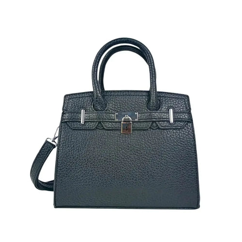 Elegant Black Leather Handbag for Women - Stile Donna Bags