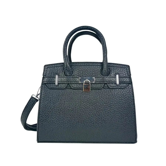 Elegant Black Leather Handbag for Women - Stile Donna Bags