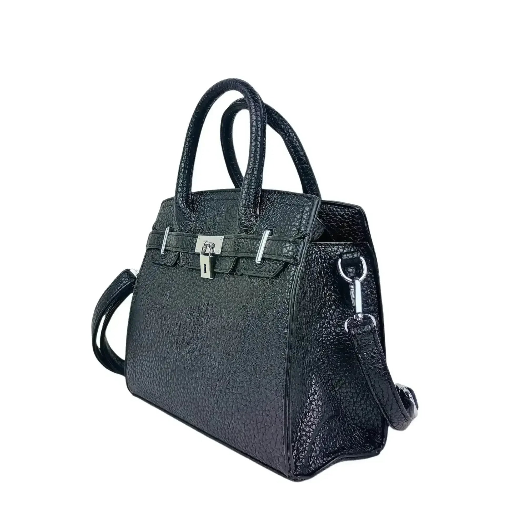 Elegant Black Leather Handbag for Women - Stile Donna Bags