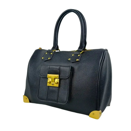 Enrico Doctor Bag - Black Leather MS-4449 - Stile Donna Bags