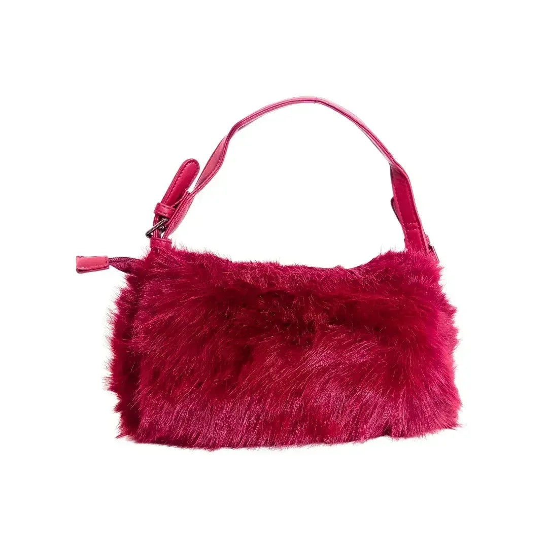 Fur handbag with leather handle MS-6440 - Stile Donna Bags