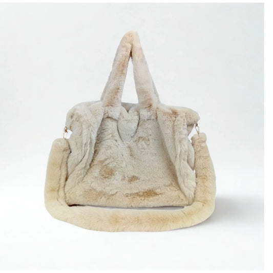 Fuzzy faux-fur tote bag MS-0700 - Stile Donna Bags