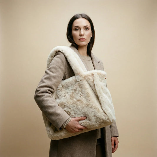 Fuzzy faux-fur tote bag MS-0700 - Stile Donna Bags