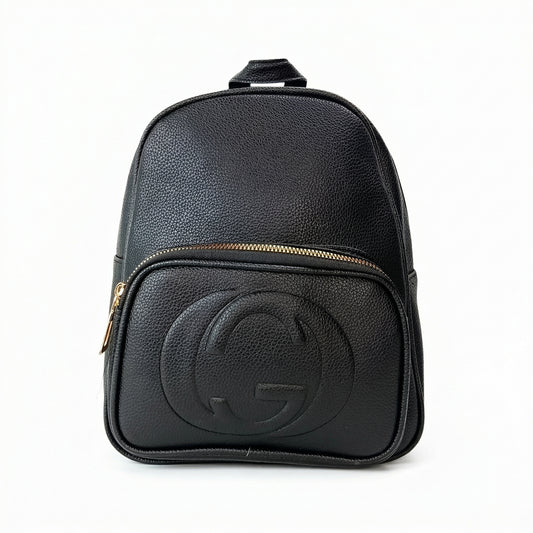 Zaino in Pelle Nera Gucci con Logo GG Intrecciato - zaino gucci pelle