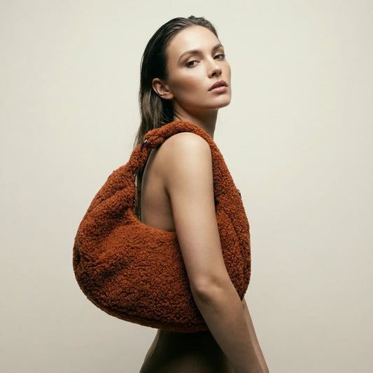 Hobo Bag Faux Sheepskin - MS-1669 - Stile Donna Bags