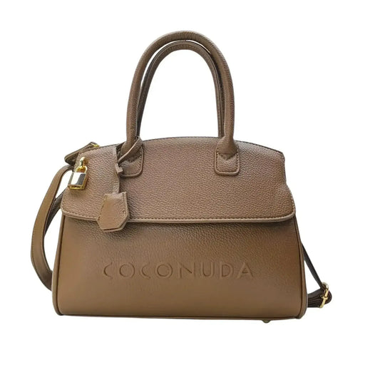 Leather Handbag with Shoulder Strap - MS-8345 - Stile Donna Bags